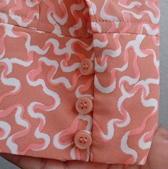 Halogen Abstract Print Sz 1X Wrap Long Sleeve Blouse - Picture 12 of 16